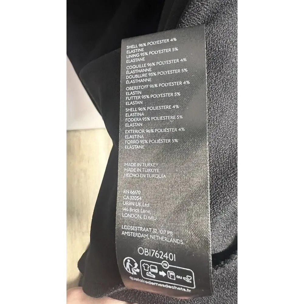 Anthropologie Cowl Neck Strappy Black Smocked Bodycon Event Party Dress Sz S NEW - Picture 13 of 14